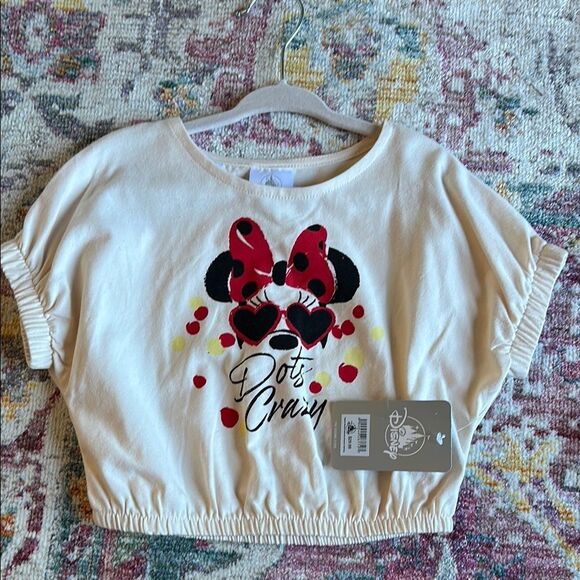 Disney Minnie Mouse Polk Dots Cream Top - Picture 1 of 5
